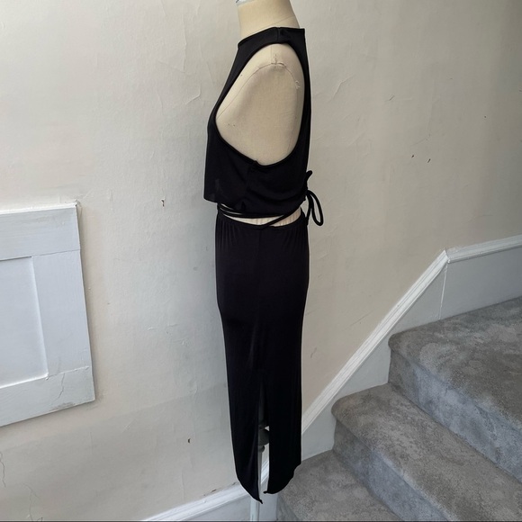 DANIELLE BERNSTEIN WEWOREWHAT Ribbed Cropped Tank Top Wrap Belt Midi Skirt Set - Picture 3 of 12